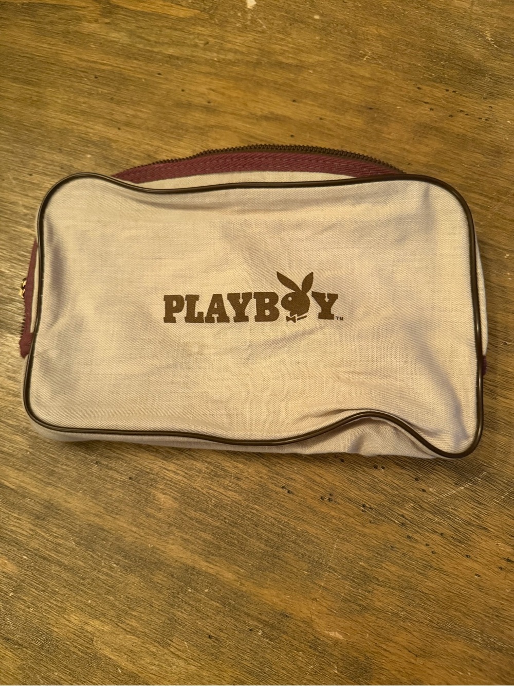 PLAYBOY Men's Beige and Brown Travel Toiletry Bag FAIR